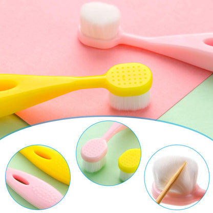 6 Pieces Kids Extra Soft Nano Toothbrush Children Bristles Children Micro Nano Manual Toothbrush Set with 20000 Bristles for Age 3and Above Boys Girls Gum Protecting Cleaning(Cute Style)