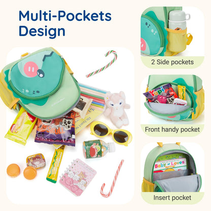 mommore Toddler Backpack for Girls 2-4 Cute 3D Kids Backpack Butterfly Small Pre-K Backpacks Water-Resistant for Preschool Kindergarten with Toddler Leash, Chest Buckle