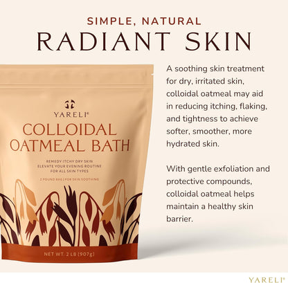 Colloidal Oatmeal, 2lb (32oz), Bath Powder for Relief of Dry Itchy Skin Due to Eczema and Psoriasis, for Adults, Baby and Kids