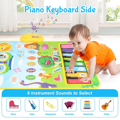 Baby Toys for 0-6 Months, Dinosaur Musical Mat Montessori Sensor Toys 1 Year Old，Easter Basket Stuffers Gifts for 2 3 4 Year Old Toddler Boys Girls