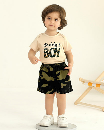 NZRVAWS Newborn Baby Boy Clothes Letter Printed Romper Shorts Summer Infant Outfits Camo Clothing Set 0 3 6 9 12 Months