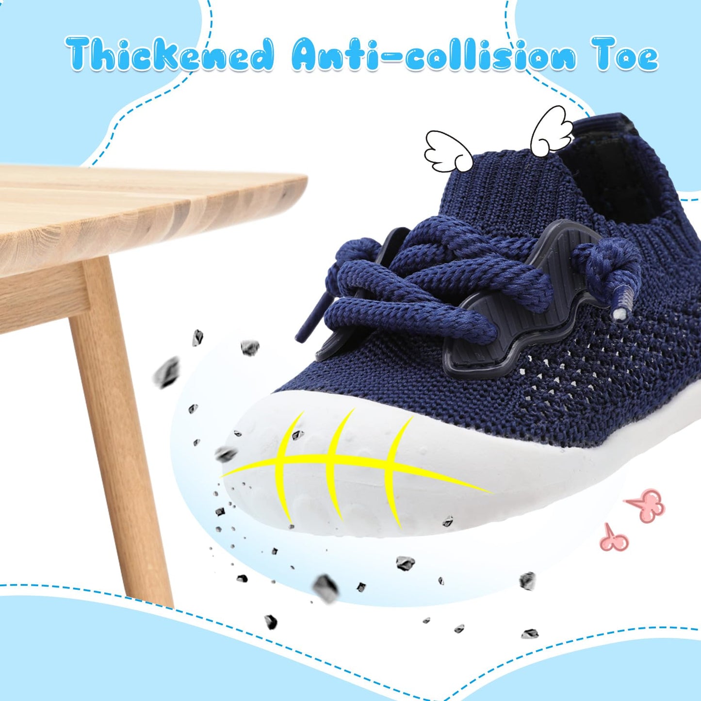 BARERUN Baby Shoes Baby First Walking Shoes Infant Sneakers Wide Barefoot Slip on Soft Sole Boys Girls Crib Shoe Toddler Breathable Lightweight House Socks