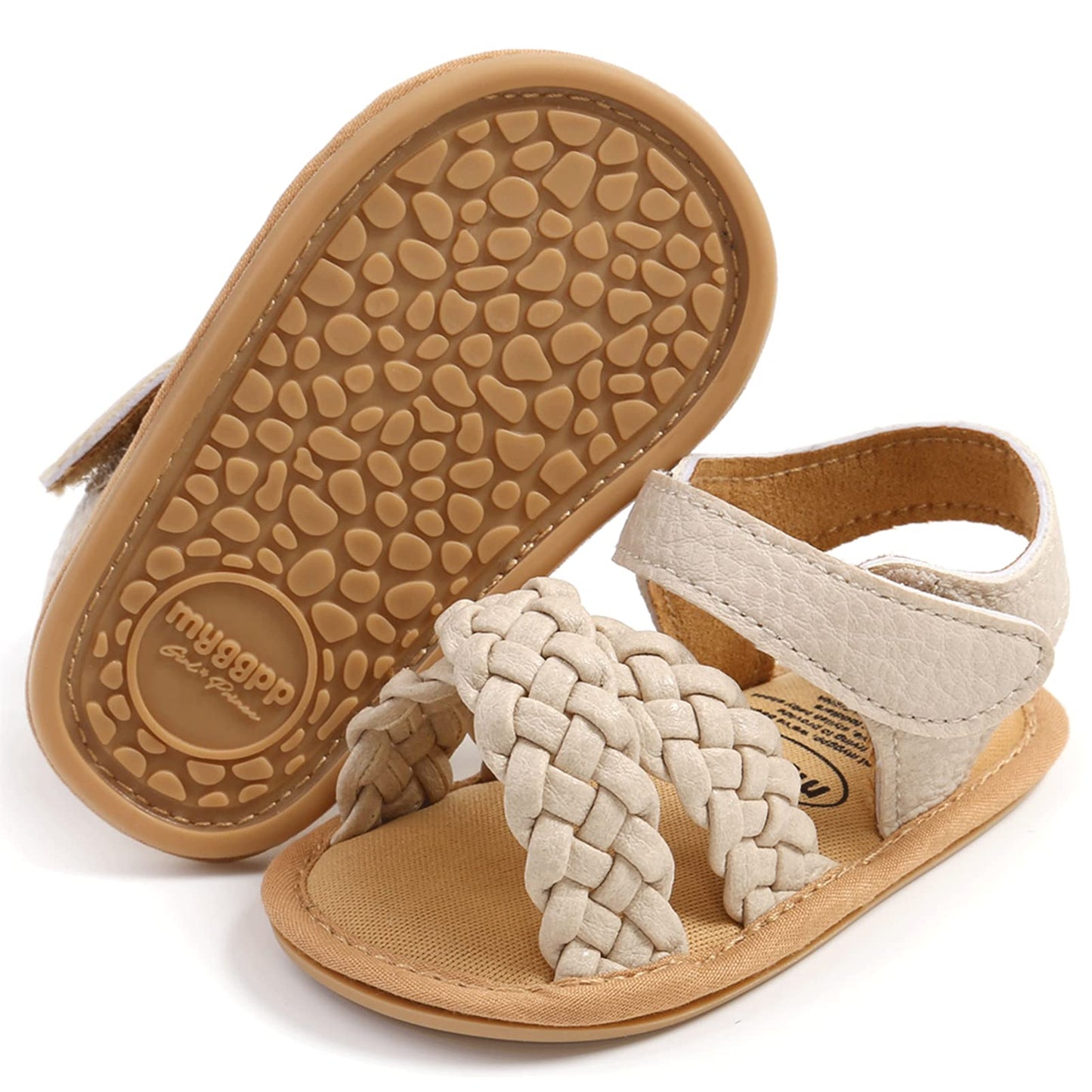 CoKate Baby Girls Sandals Ruffle Bowknot Premium Soft Sole Anti-Slip Open Toe Breathable Summer Outdoor First Walker Shoes Baby Sandals 0-3 months girls