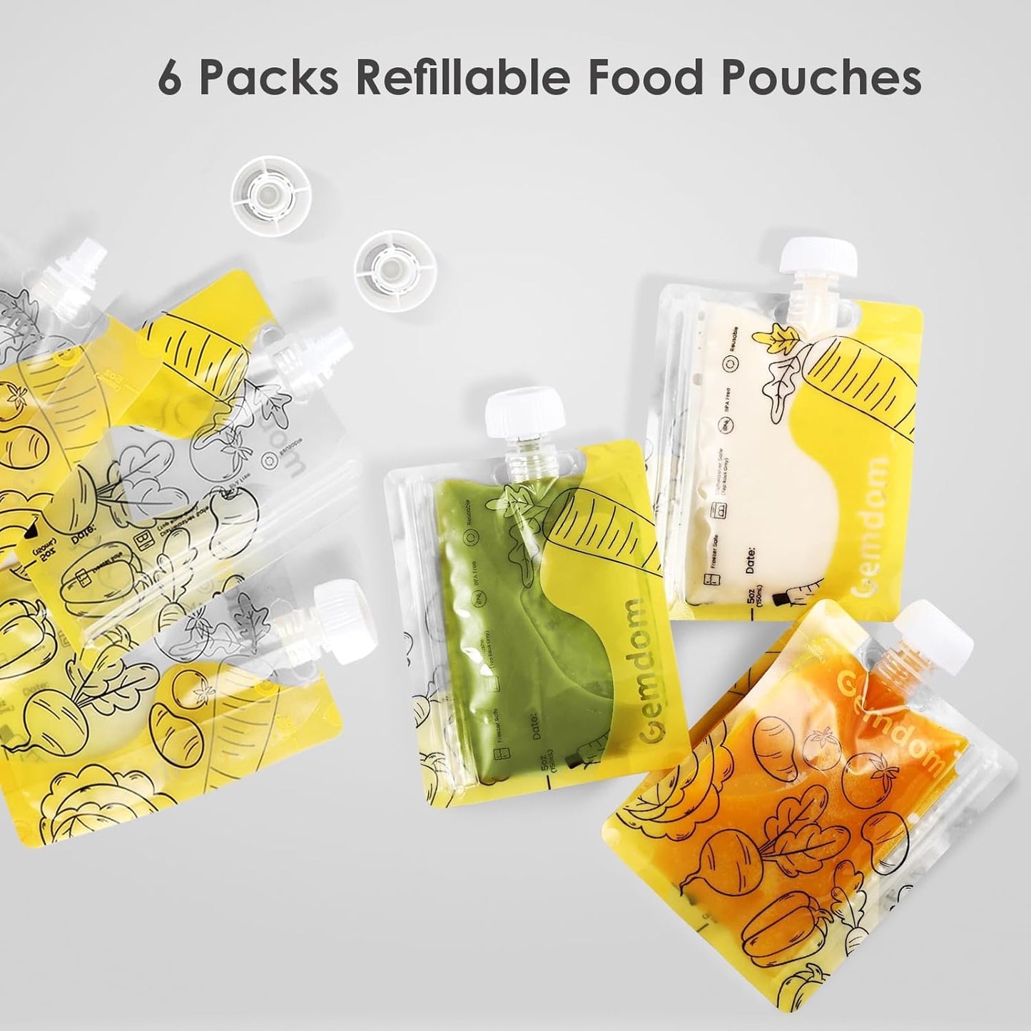 Large 4.5 Cup Baby Food Maker, 4-1 Steamer and Blender Food Processor for Homemade Organic Puree Smoothie Mash, Sterilize and Warm Function, 6 Pack Reusable Food Pouches, Baby Essentials