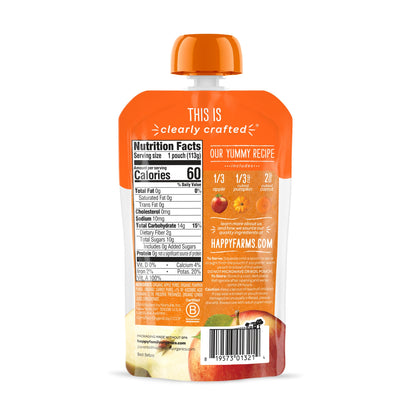 Happy Baby Organics Stage 2 Baby Food Pouches, Gluten Free, Vegan & Healthy Snack, Clearly Crafted Fruit & Veggie Puree, Fruit & Veggie Variety Pack, 4 Ounces (Pack of 10), Amazon Exclusive