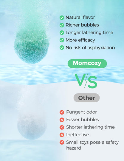 Momcozy Natural&Organic Essential Oil Bath Bombs,14 Pcs Bubble Bath Fizzy Balls with 7 Cute Animal Shapes,Bath Bombs Gift Set for Kids Girls Boys Toddler, Ideal Gift for Children's Day, Bath Bomb Kit