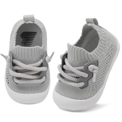 BARERUN Baby Shoes Baby First Walking Shoes Infant Sneakers Wide Barefoot Slip on Soft Sole Boys Girls Crib Shoe Toddler Breathable Lightweight House Socks
