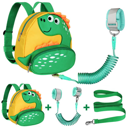 Accmor Toddler Harness Backpack Leash, Cute Dinosaur Backpacks with Anti Lost Wrist Link, Cute Mini Child Backpack Wristband Tether Strap and Protection Leashes for Boys Girls Aged 1-3 Years