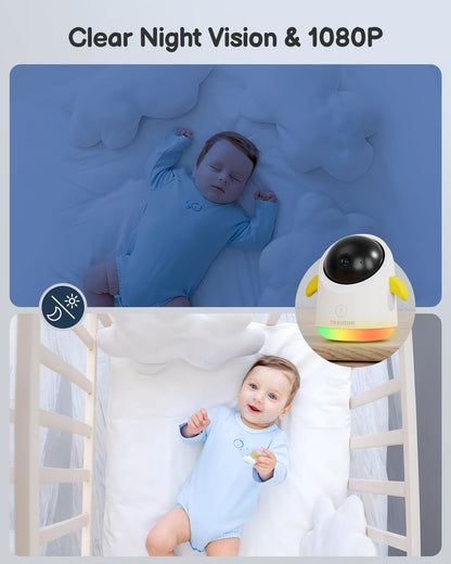 Baby Monitor with Camera and Audio WiFi/No WiFi: Baby Monitor WiFi Smartphone APP Control NightVision 4.3' Screen Smart Video Baby Monitor with Remote PTZ 2-Way Talk Motion & Cry Alert(Only 2.4G WiFi)