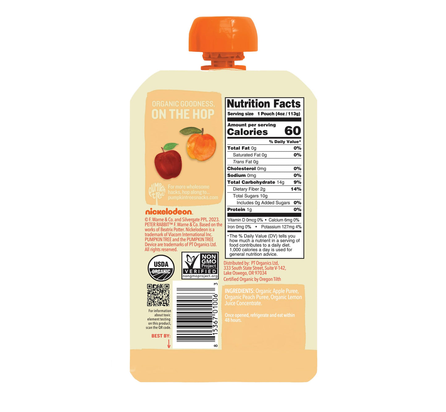 Peter Rabbit Organics Fruit Vegetable, Squeezable Pouches, 4 Ounce (Pack of 18)