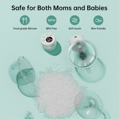 TSRETE Double Wearable Breast Pump, Electric Hands-Free Breast Pumps with 2 Modes, 9 Levels, LCD Display, Memory Function Rechargeable Milk Extractor-24mm Flange, Pink