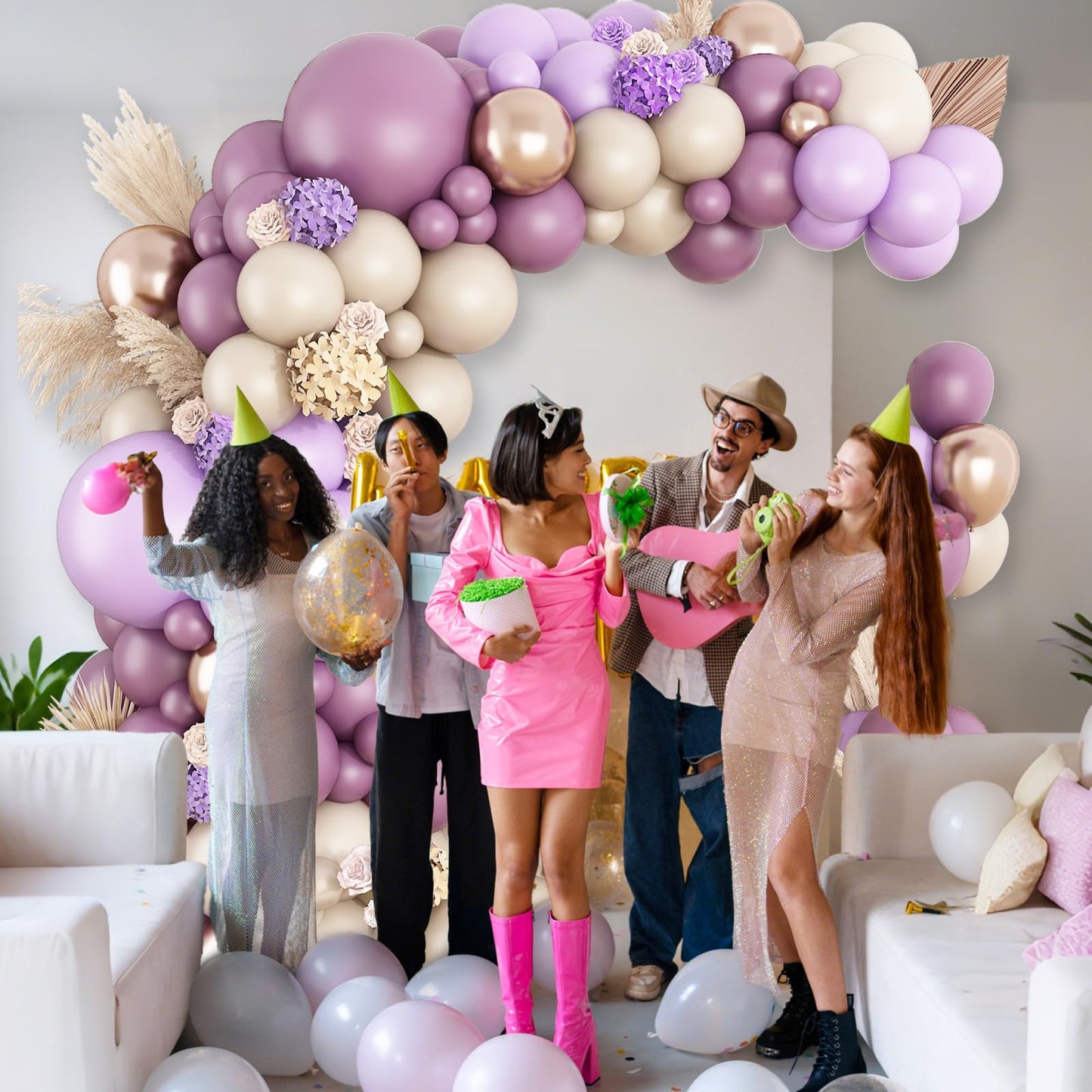 Ivory White Balloon Arch Kit,Boho Balloon Garland with Pastel Orange Cream Beige Champagne Gold White Sand Balloons for Neutral Baby Shower Wedding Boho Bridal Party Decorations