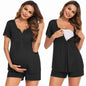 Ekouaer Women's Maternity Nursing Pajama Sets Short Sleeve Postpartum Pajamas Breastfeeding Pregnancy Clothes