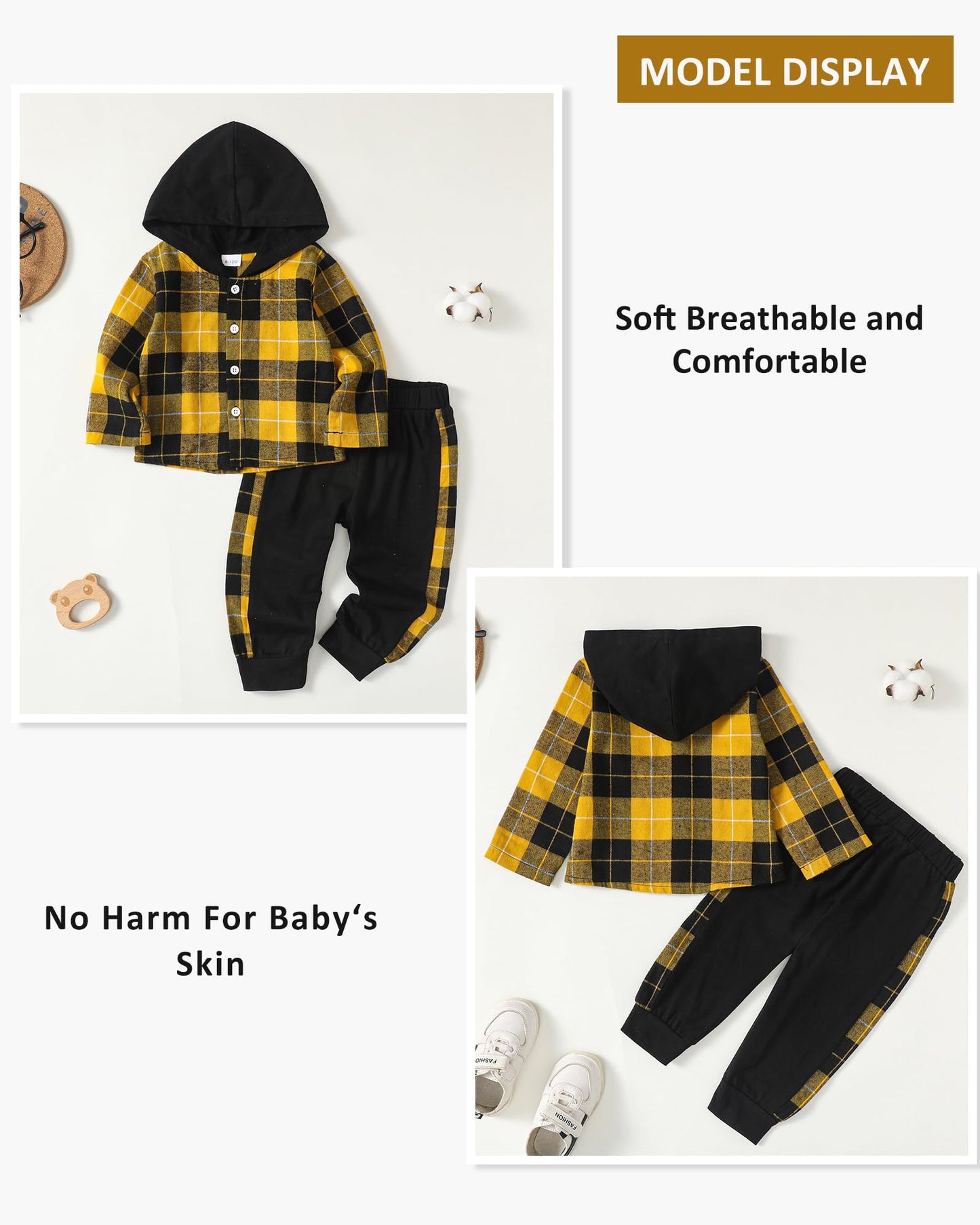 NZRVAWS Baby Boy Clothes Toddler Outfit Infant 6 12 18 24 Months2 3 4T Sweatsuit Ripped Jeans Fall Winter Clothing
