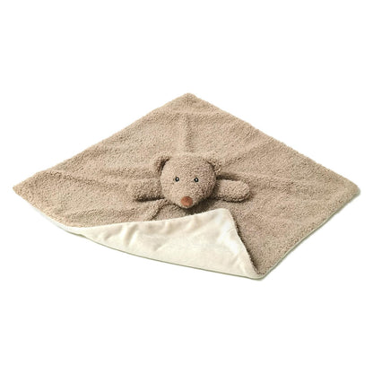 Baby Brown Teddy Bear Soft Stuffed Animal Security Blanket, Plush Bear Character Lovey Blanket, Baby Shower/Nursery Gift, Newborn Infant Toddler Snuggle Blankie for Boys Girls, 14 Inches