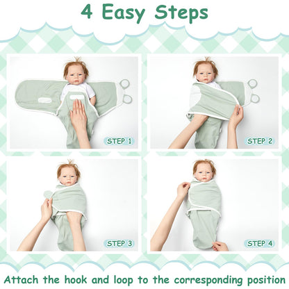 Ramede 6 Pack Baby Swaddle Blanket with Hats Sleep Swaddle for 0-3 Months Newborn Sacks Soft Cotton Wearable for Boy Girl