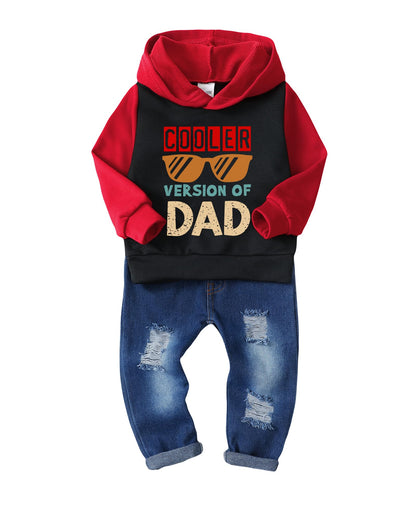 NZRVAWS Baby Boy Clothes Toddler Boy Outfit 2 3 4T 6 12 18 24 Month Fall Winter Hoodie Ripped Jeans Clothing