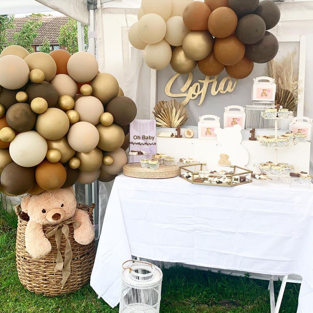 Sage Green Gold White Party Balloons, 50Pcs Sage Green and Gold Confetti Party Balloons For Birthday Baby Shower Engagement Wedding Anniversary Party Decorations