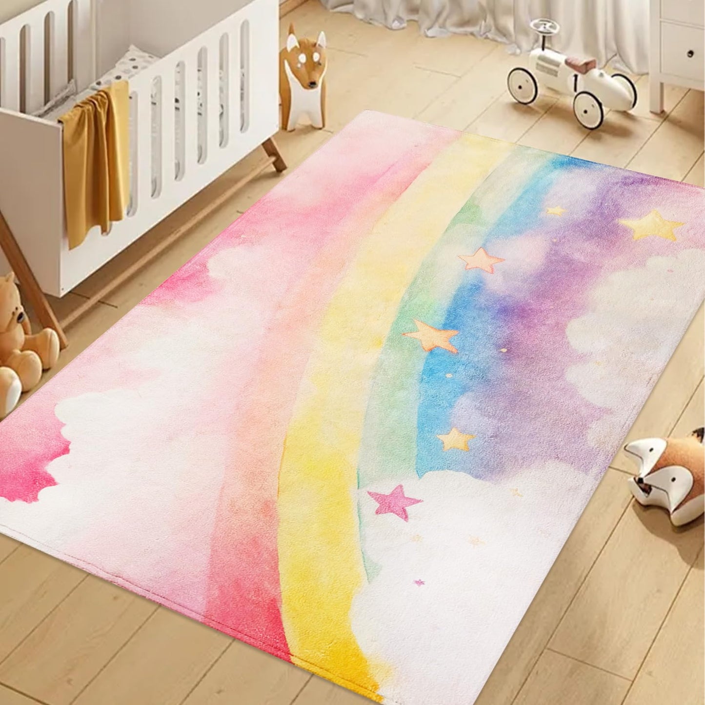 ABREEZE Kids Rug Play Mat Ultra Soft Rugs for Bedroom, 3.3'x5' Non Slip Cartoon Children Nursery Rug Area Rug Kids Carpet for Bedroom Decor Playroom Living Room