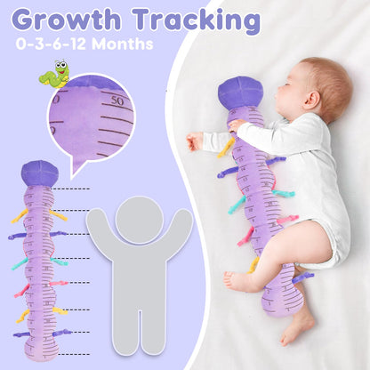 Baby Sensory Toy 0-6 Month Music Animal Stuffed Plush Caterpillar Toy for Infant 0-3-6 Month Tummy Time with Baby Mirror Crinkle Rattle for 6-12 Month Carseat Toy for Newborn Boys Girls Shower Gifts