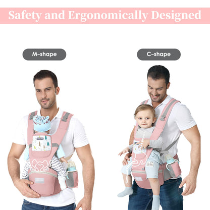 Baby Carrier Newborn to Toddler - Debark Baby Carrier with Hip Seat, 6-in-1 Adjustable Detachable Ergonomic Infant Carrier for Babies from 0-36 Months, Ideal for Baby Travel Essentials (Grey)