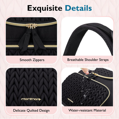 mommore Diaper Bag Small Diaper Backpack Stylish Baby Travel Backpacks with Insulated Pockets, Changing Pad, Stroller Straps