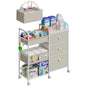 2In1 Baby Diaper Caddy Organizers and Storage, 3-Tier Rolling Diaper Cart, Diaper Caddy Organizer with Dividers and Drawers, Mobile Utility Cart for Changing Table, Crib Nursery, Bedroom