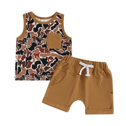 Kupretty Baby Boy Summer Clothes Sleeveless Tank Tops Vest T-Shirt + Casual Shorts Toddler Outfits Set