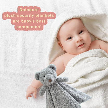 Baby Brown Teddy Bear Soft Stuffed Animal Security Blanket, Plush Bear Character Lovey Blanket, Baby Shower/Nursery Gift, Newborn Infant Toddler Snuggle Blankie for Boys Girls, 14 Inches