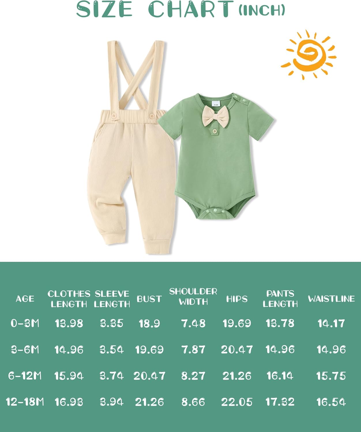 SANMIO Baby Boy Clothes 0-18 Months Newborn Outfits Short Sleeve Romper Top and Suspender Pants Baby Boy Summer Clothing 2Pcs