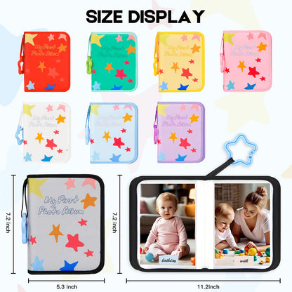 Baby's My First Photo Album for Baby Holds 21 4x6 Photos, Baby Photo Album Soft Cloth Family Book, My First Family Album for 4x6 Baby Shower Kids Toddlers Family Pictures, Toddler Photo Album (Blue)