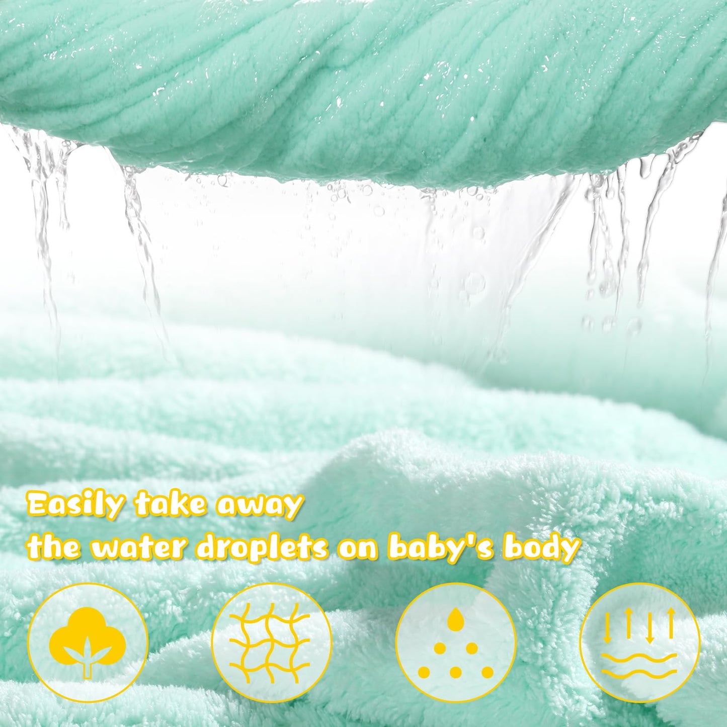 Hooded Baby Towels Boy for 0-6 Years, 50"x 32" Extra Large Toddler Bath Towels with Hood for Boys & Girls, 2-Pack Absorbent Thick Soft Gift for Kids Yellow Lion & Orange Monkey