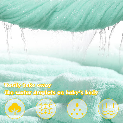 Hooded Baby Towels Boy for 0-6 Years, 50"x 32" Extra Large Toddler Bath Towels with Hood for Boys & Girls, 2-Pack Absorbent Thick Soft Gift for Kids Yellow Lion & Orange Monkey