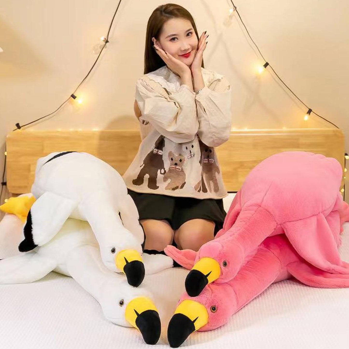 62" Flamingo Stuffed Animal Plush Pillow Giant Stuffed Animal Plush Doll Pink Flamingo Plush Toys for Kids Birthday Christmas Decoration Gifts（Pink）