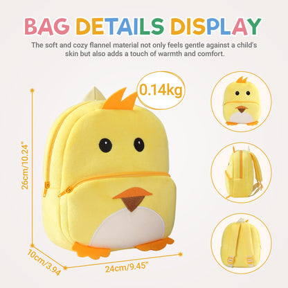 MICHLEY Toddler Backpack Plush Animal SchoolBag Cartoon Girls Travel Bag Mini Baby Daypack for Kids Kindergarten Pre School Bags, Cow