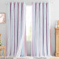 NICETOWN Nursery Curtains for Kids, Farmhouse Blackout Curtain Panels for Bedroom, Double Layer Star Hollow-Out Grommet Aesthetic Living Room Toddler Window Curtains, 2 Pcs, W52 x L84, Biscotti Beige