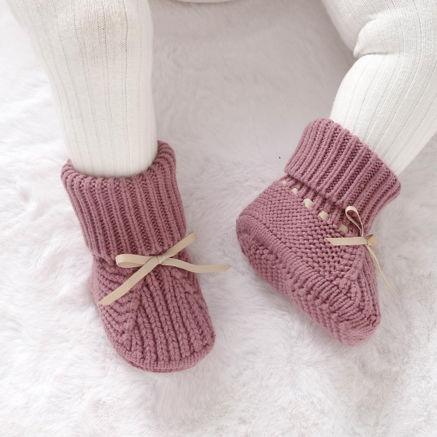 mimixiong Baby Booties Newborn Infant Sock Shoes Hand Knitting Crochet Boy and Girl Cozy Shoes
