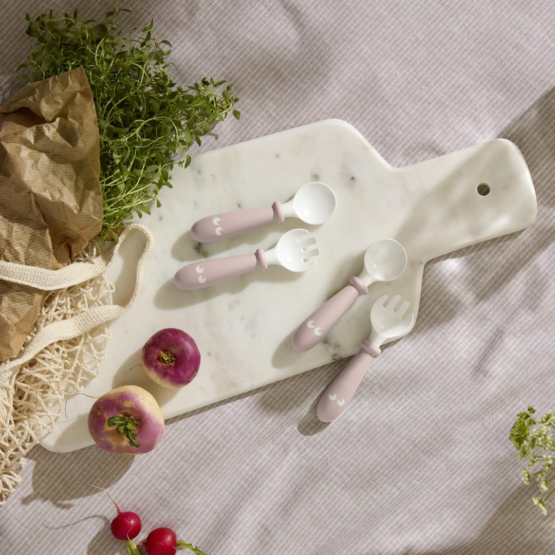 BabyBjörn Baby Spoon and Fork, 4 pcs, Powder Green
