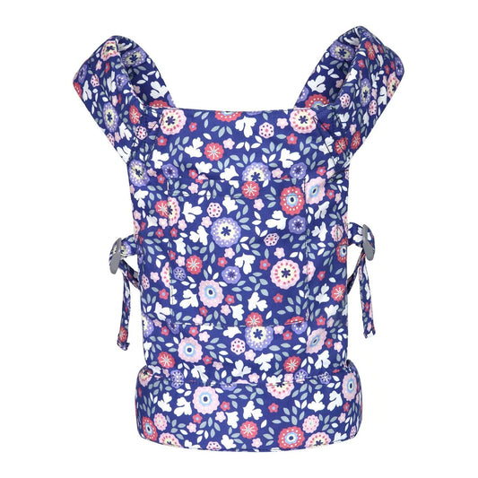 Baby doll carrier for baby girl Premiums soft straps and skin-friendly webbing stuffed animal carrier for kids and toddler facing in facing out and backpack 18 inch doll little flowers design