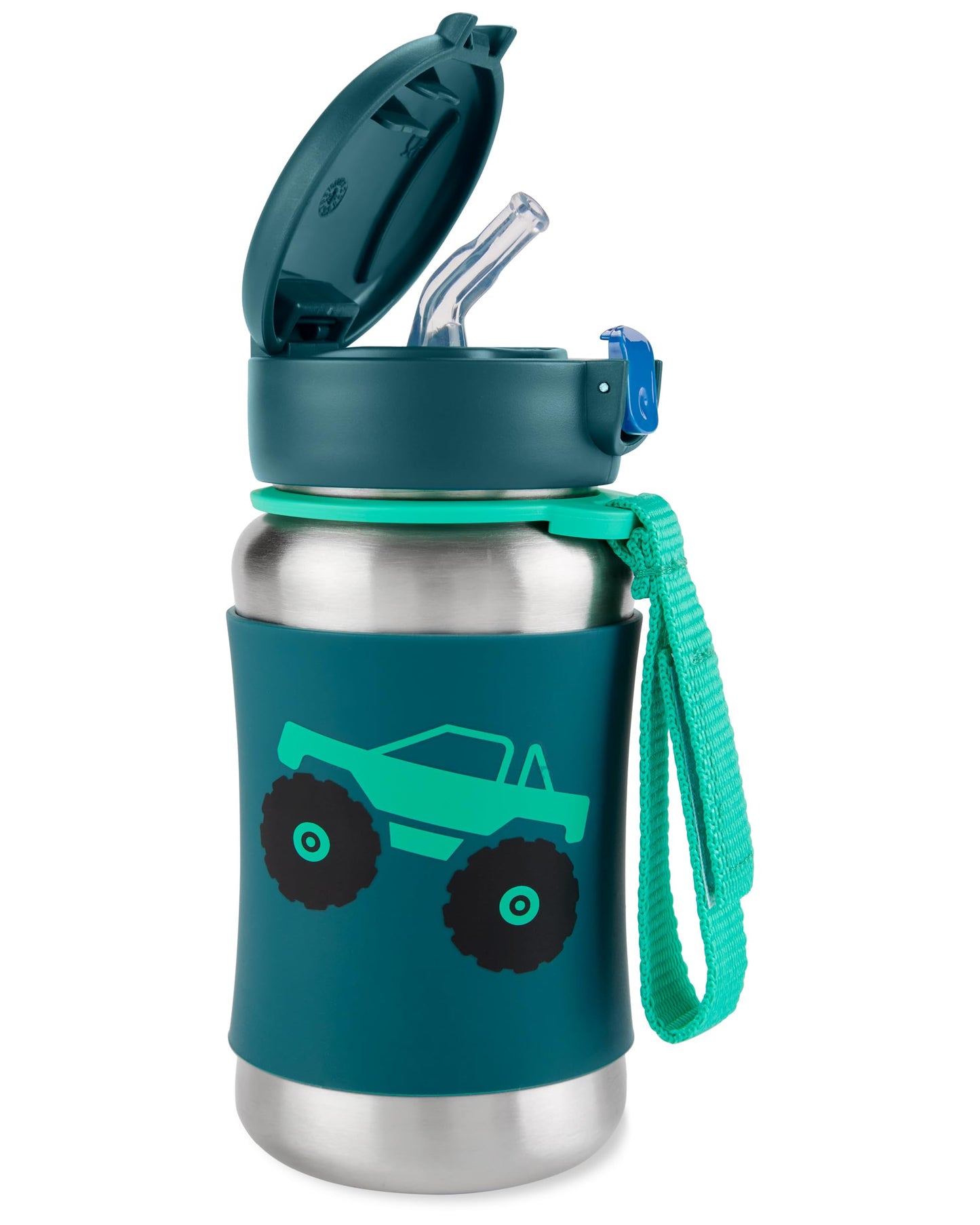 Skip Hop Toddler Sippy Cup with Straw, Sparks Stainless Steel Straw Bottle, Ice Cream