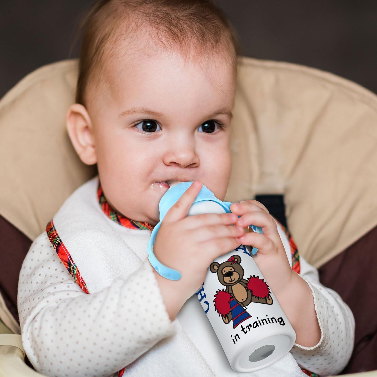 2 Pcs Trelaco Sublimation Baby Bottle Sublimation Blank Sippy Cups with Handle 8 oz Blank Kids Stainless Steel Insulated Tumblers