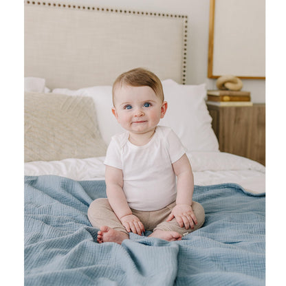 Konssy Muslin Baby Blankets for Girls Boys, 100% Cotton Crib Blanket for Infant Toddler, Super Soft and Lightweight Nursery Swaddling Wrap 40"x36" (Floral)