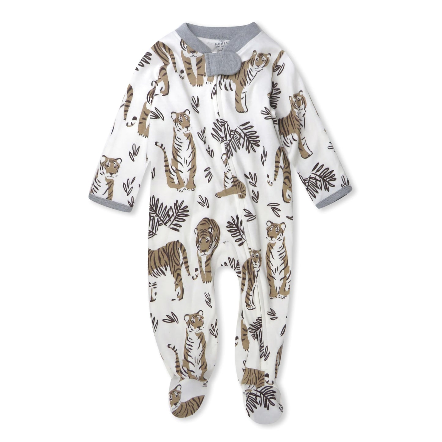 HonestBaby Sleep & Play Footed One-Piece Pajama Sleeper 100% Organic Cotton, Baby Boys