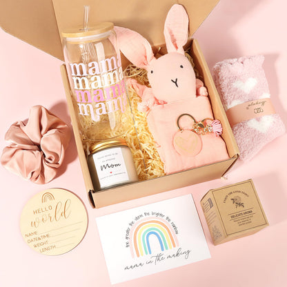 New Mom Gifts Box, Pregnancy Gifts for Expecting Mom, Gift Basket for Girls Boys, Postpartum Gifts for First Time Moms, Cool Gifts for New Mom After Birth, New Mom Care Package After Baby