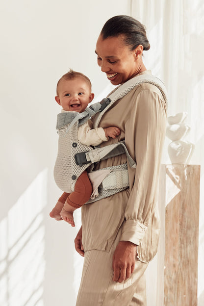 BabyBjörn Baby Carrier Harmony, Cream, 3D Mesh, 3-in-1 Ergonomic Baby Carrier; Newborn, Facing-in, Outward-Facing, and Back Carrying Positions Supported (7-40 lbs), Newborn to Toddler