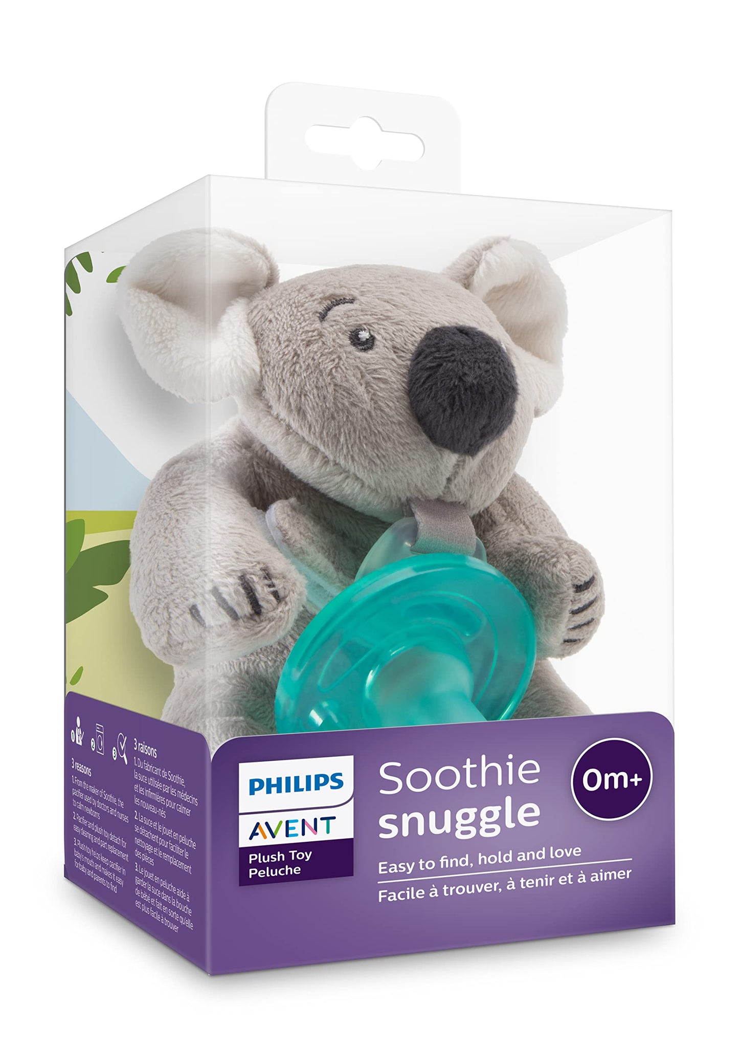 Philips AVENT Soothie Snuggle Pacifier Holder with Detachable Pacifier, 0m+, Giraffe, SCF347/01-1 Count (Pack of 1)