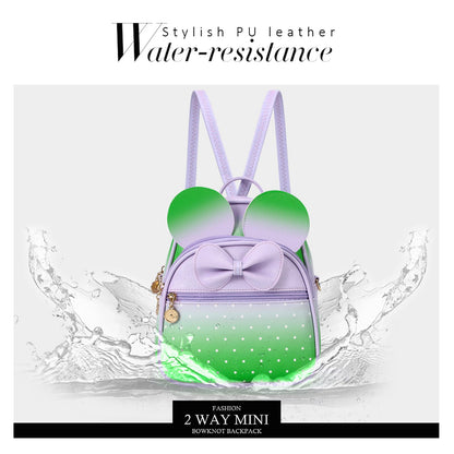 KL928 Girls Bowknot Polka Dot Cute Mini Backpack Small Daypacks Convertible Shoulder Bag Purse for Women