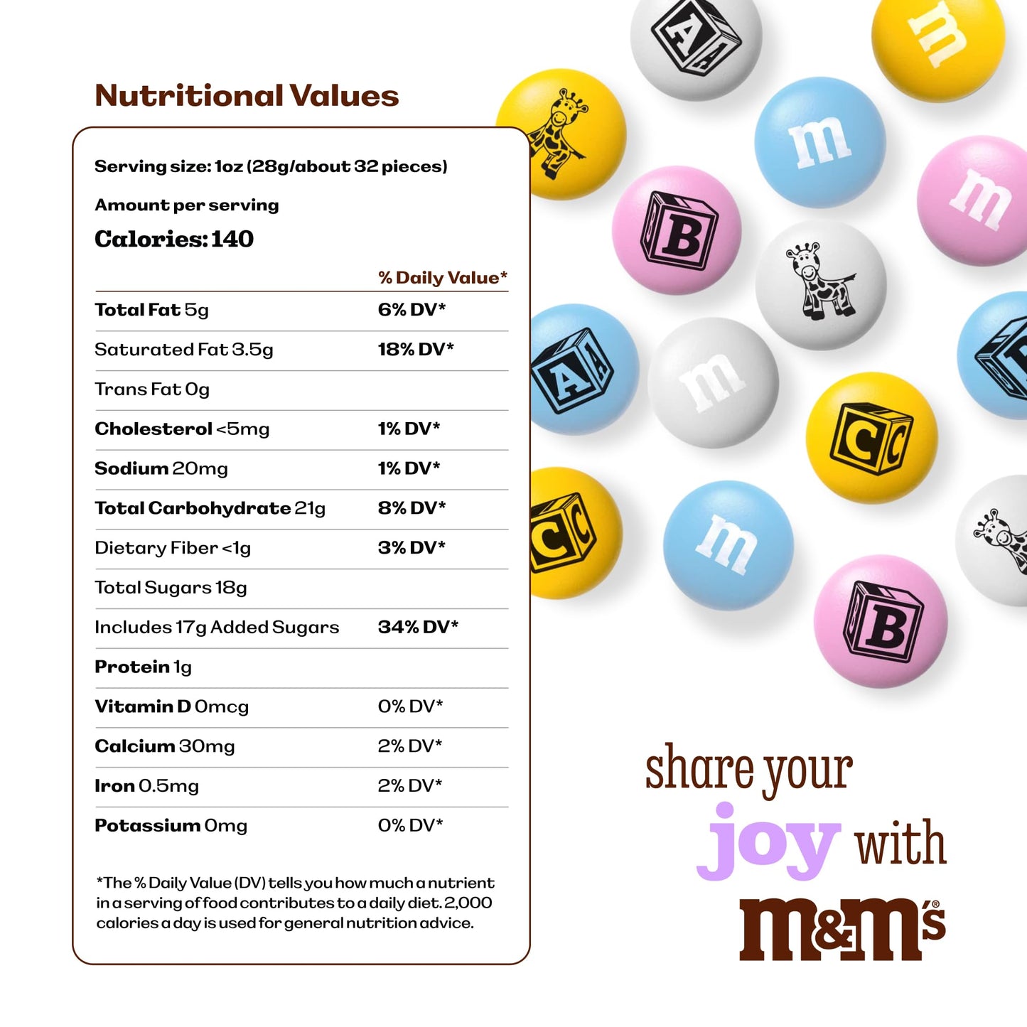 M&M'S World It's A Boy Milk Chocolate Candy 2lb Bag with White and Blue M&M'S for Baby Boy Showers Gender Reveal Parties and Baby Celebration Favors