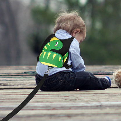 Accmor Toddler Harness with Leash, Cute Dinosaur Kids Harness + Anti Lost Wrist Link, Mini Child Harness Leash Wristband Strap Belt Protector for Baby Boys Girls to Outdoor Travel (Blue)