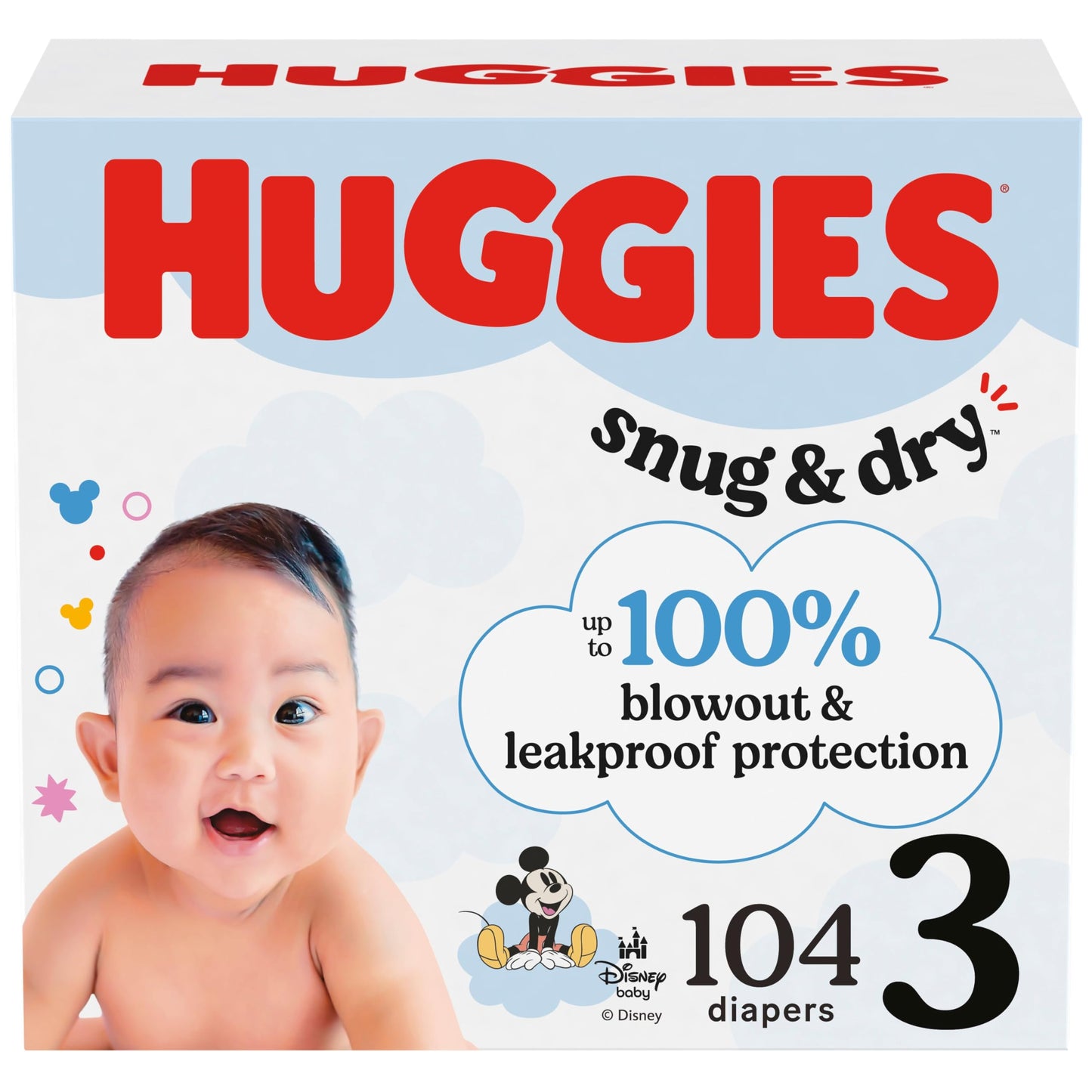 Huggies Size 1 Diapers, Snug & Dry Newborn Diapers, Size 1 (8-14 lbs), 38 Count, Packaging May Vary
